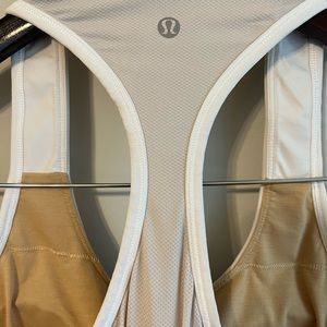 White Lululemon racer back tank top. Size 10